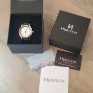 Heritor Automatic Bradford Leather-Band Watch w/Date (Seiko NH35 movement)